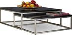 Salontafel set van 2 stuks zwart/zilverkleur, Huis en Inrichting, Tafels | Salontafels, Ophalen, Nieuw, Vierkant