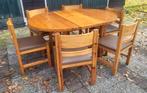 Vintage Grenen Tafel met 6 Stoelen, Huis en Inrichting, Ophalen, Gebruikt, Vintage, 4 tot 6 stoelen