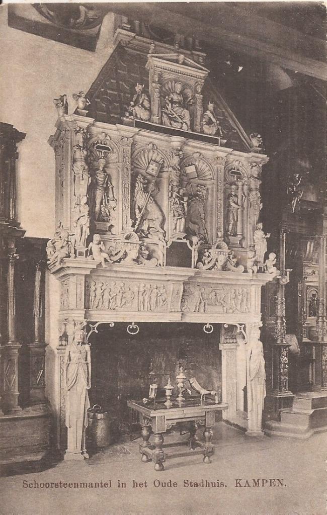 Kampen Schoorsteenmantel in het Oude Stadhuis Jurling ca1910, Verzamelen, Ansichtkaarten | Nederland, Ongelopen, Overijssel, Voor 1920