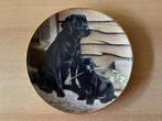 wandbord Franklin Mint, zwarte labrador met pup, Ophalen of Verzenden
