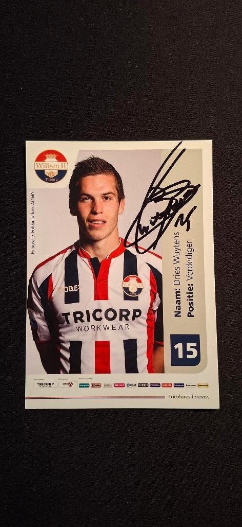 Spelerskaart met handtekening; Dries Wuytens # Willem II PSV, Verzamelen, Sportartikelen en Voetbal, Nieuw, Spelerskaart, Willem II