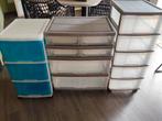 3 verschillende kunstof ladekasten met wieltjes., Huis en Inrichting, Kasten | Ladekasten, Ophalen, Gebruikt