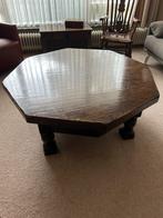 Notenhouten salontafel met lade, Huis en Inrichting, Tafels | Salontafels, Ophalen, Gebruikt, Overige vormen, Minder dan 50 cm