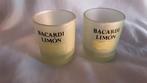 BACARDI LIMON glazen, lichtgroen, 2 stuks, Ophalen of Verzenden, Zo goed als nieuw, Borrel- of Shotglas