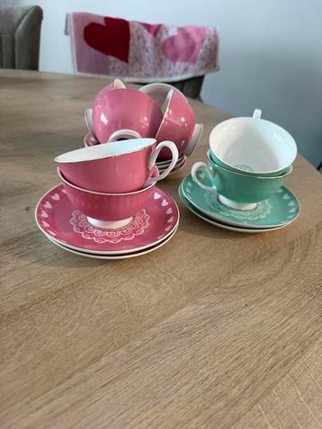 Roze Riverdale Theekopjes & Schotels - Nieuw (6 stuks) beschikbaar voor biedingen