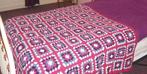 Deken Gehaakt Roze Paars Wit granny squares, Verzenden, Nieuw