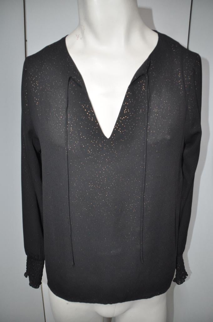 MNO6 Costes Shirt Zwart Goud maat L 40, Kleding | Dames, Grote Maten, Ophalen of Verzenden, Zo goed als nieuw, Zwart, Shirt of Top