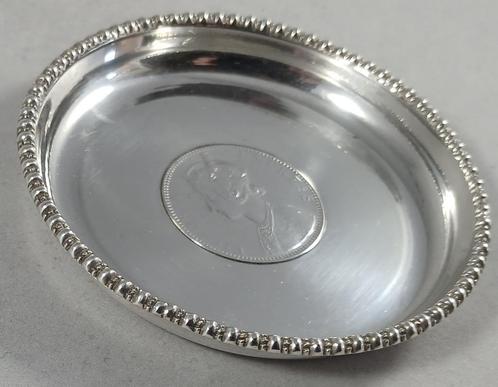 Muntschaaltje Koloniaal Engeland India antiek 925 zilver, Antiek en Kunst, Antiek | Goud en Zilver, Zilver, Ophalen of Verzenden