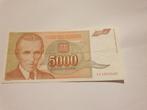 2537 joegoslavie 5000 dinara, Postzegels en Munten, Bankbiljetten | Europa | Niet-Eurobiljetten, Verzenden