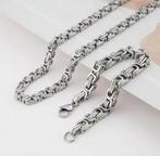 Koningsketting 60cm staal 5mm, Sieraden, Tassen en Uiterlijk, Kettingen, Ophalen of Verzenden, Nieuw, Zilver, Overige materialen