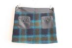 Geruit wollen rokje met leer van Amarillolimon in maat 40, Maat 38/40 (M), Amarillolimon, Blauw, Ophalen of Verzenden