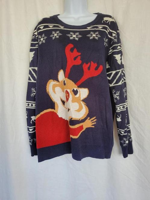 Leuke kersttrui met hamsters mt XL merk John Cabot, Kleding | Dames, Truien en Vesten, Zo goed als nieuw, Maat 46/48 (XL) of groter