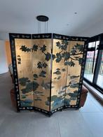 Vintage Chinees Kamerscherm 4 delig massief hout, Huis en Inrichting, Ophalen, Gebruikt