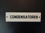 Emaille bord CONDENSATOREN echt oud, Ophalen of Verzenden