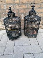 Halloween antieke vogelkooitjes 2 stuks zwart verzamelen, Ophalen of Verzenden, Gebruikt, Versiering, Halloween of Griezel