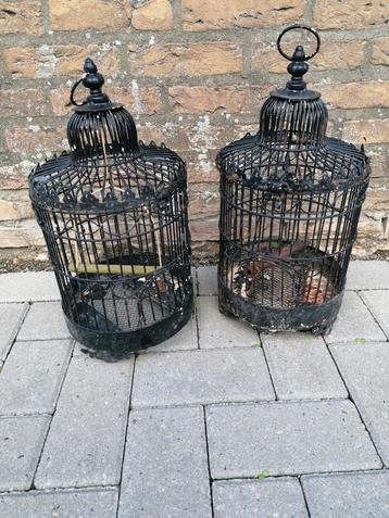 Halloween antieke vogelkooitjes 2 stuks zwart verzamelen beschikbaar voor biedingen