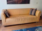 gele leren bank te koop, merk gelderland 4800, Huis en Inrichting, Banken | Sofa's en Chaises Longues, Ophalen, Gebruikt, Overige maten