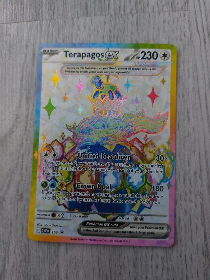 Tera Terapagos ex promo en tera secret shiny Forretress ex!, Hobby en Vrije tijd, Verzamelkaartspellen | Pokémon, Gebruikt, Meerdere kaarten