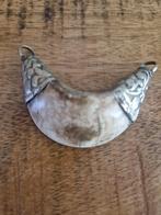 Antieke hanger van been met Tibetaans zilver., Ophalen of Verzenden, Zilver, Hanger