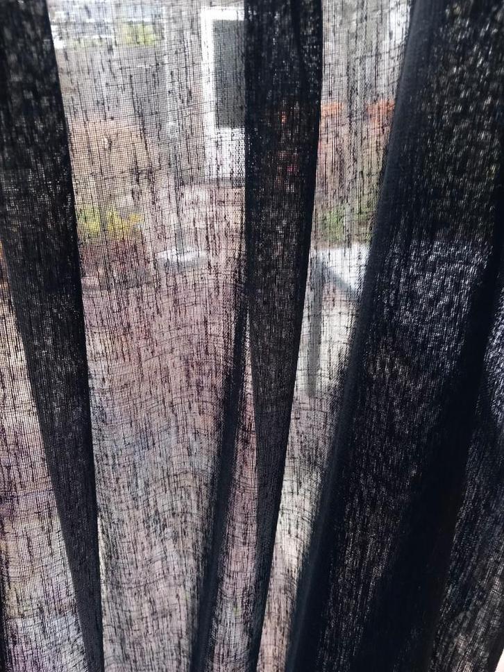 Zwarte In-Between Vitrage, Huis en Inrichting, Stoffering | Gordijnen en Lamellen, Nieuw, 200 cm of meer, 200 cm of meer, Zwart