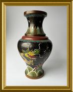 Oude Chinese cloisonne vaas met afbeelding draak, draken, Antiek en Kunst, Ophalen of Verzenden