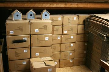 Partij houten vogelhuisjes - nestkastjes - nestkastje - nest beschikbaar voor biedingen