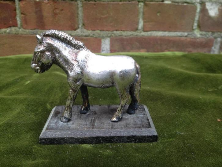Verzilverd beeldje van een Przewalski paard, WNF., Verzamelen, Dierenverzamelingen, Zo goed als nieuw, Beeldje of Figuurtje, Paard