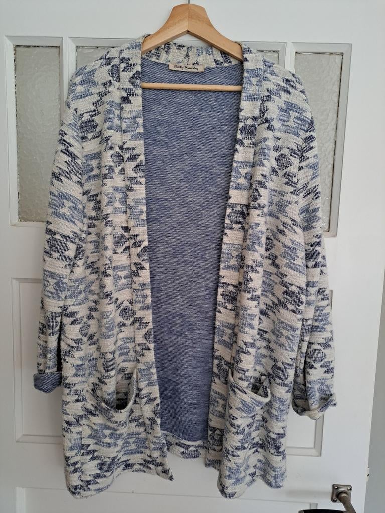 Festival jasje vintage Betty Barclay blazer Aztec mt M, Maat 38/40 (M), Blauw, Betty Barclay, Ophalen of Verzenden