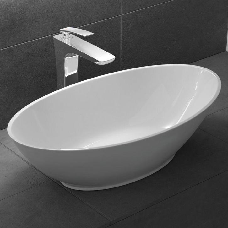 Waskom, wasbak, wastafel, opzetwastafel, wit, C-807, wit, Doe-het-zelf en Verbouw, Sanitair, Nieuw, Wastafel, Verzenden