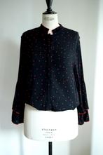 Stijlvolle Ganni blouse mt38 met polkadotprint, Maat 38/40 (M), Zwart, Ganni, Ophalen of Verzenden