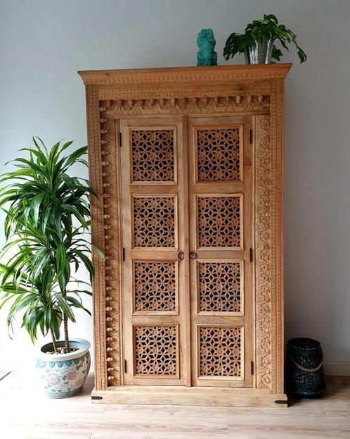 Prachtige India/Ibiza style kast, Huis en Inrichting, Kasten | Buffetkasten, Nieuw, 100 tot 150 cm, 25 tot 50 cm, Ophalen of Verzenden