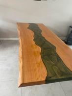 Eiken Eettafel met Epoxy, Huis en Inrichting, Tafels | Eettafels, Ophalen, Eikenhout, 200 cm of meer, 50 tot 100 cm
