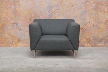 ZGANieuw grijsgroene stoffen Rolf Benz Linea design fauteuil beschikbaar voor biedingen