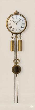 Koperen klok met gewichten, Antiek en Kunst, Ophalen