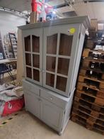 Grijze buffetkast met glasdeuren, Ophalen of Verzenden