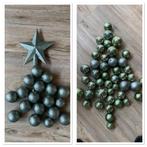 Groene kerstballen en piek, Ophalen of Verzenden, Zo goed als nieuw
