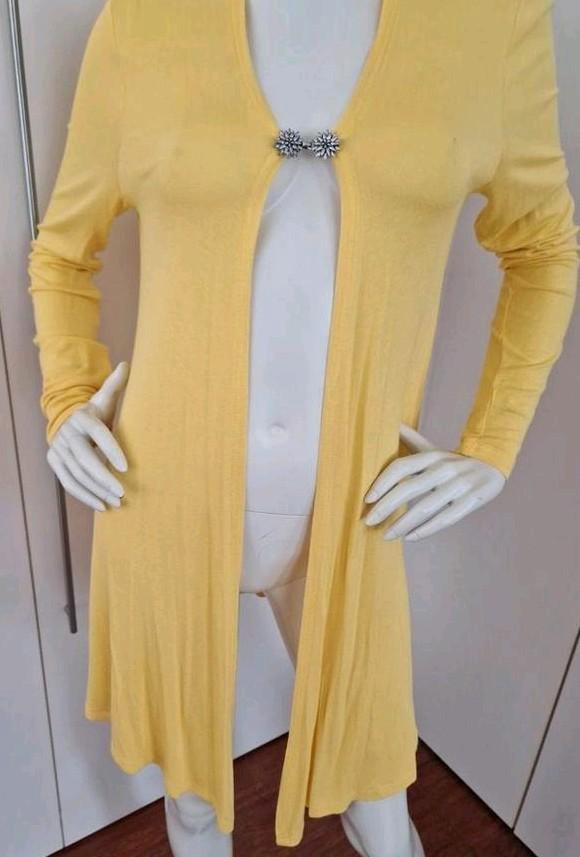 ZOMERVEST VISCOSE GEEL HALFLANG MT 38 ORSAY, Kleding | Dames, Truien en Vesten, Zo goed als nieuw, Maat 38/40 (M), Geel, Ophalen of Verzenden