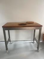 RVS werktafel verrijdbaar 120x60cm, Ophalen, Gebruikt, Zelf gemaakt, Gas