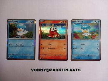 NIEUW! Pokémon Paldea TCG kaarten : Quaxly 2x / Fuecoco 1x beschikbaar voor biedingen