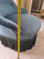 Free Blauwe Velvet Stoel, Huis en Inrichting, Ophalen, Gebruikt, Rond, Stof