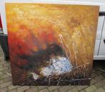 Leuk Abstract Geschilderd Werk op doek - 121x121, Antiek en Kunst, Ophalen