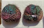 2 nieuwe bollen turquoise/lila/framboos/groen/oranje/zwart., Ophalen of Verzenden, Nieuw, Breien of Haken, Wol of Garen