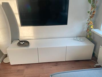 Witte TV Meubel Kast - 180cm breed, 3 deurtjes