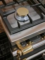 Luxe Fornuis Lacanche 70cm zwart + messing GASOVEN, 60 cm of meer, Zo goed als nieuw, Energieklasse A of zuiniger, Gas