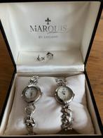 Horloge (2x) en oorbellen (1x) - zilver- Dolfijnen, Antiek en Kunst, Ophalen of Verzenden, Zilver