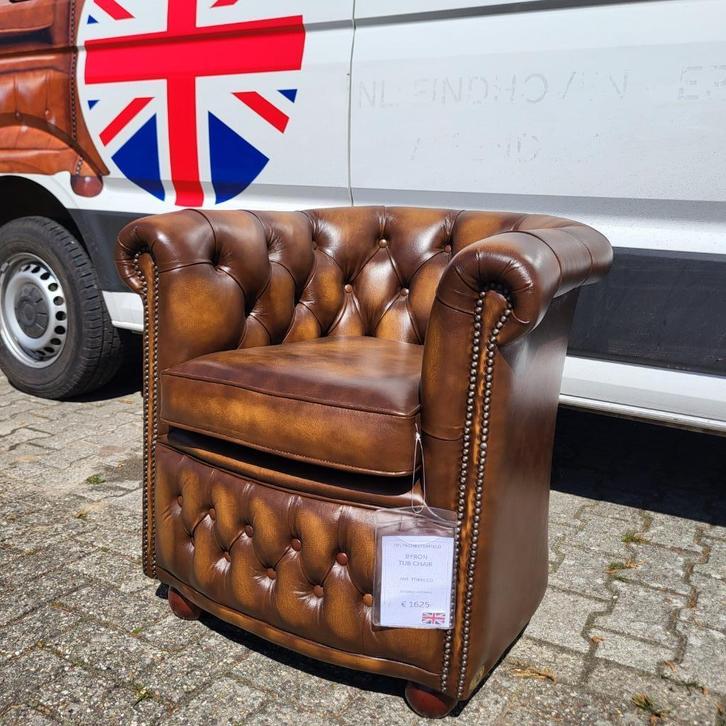 Chesterfield bijzet fauteuil model Byron. Nieuw, origineel, Huis en Inrichting, Fauteuils, Zo goed als nieuw, 50 tot 75 cm, Minder dan 75 cm