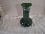 Groene vaas. Gevlamd., Ophalen of Verzenden, Minder dan 50 cm, Groen, Glas