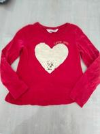 rode longsleeve glitterhart maat 122 - 128 h & m, Meisje, H&M, Ophalen of Verzenden, Zo goed als nieuw