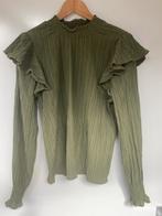 Olijfgroene blouse maat L - z.g.a.n., Ophalen of Verzenden, Zo goed als nieuw, Maat 42/44 (L), Groen