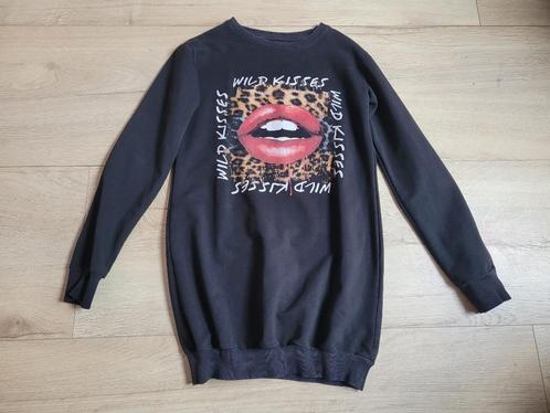 Zwarte trui met opdruk maat XS ~ TH0011, Kleding | Dames, Truien en Vesten, Gedragen, Maat 34 (XS) of kleiner, Zwart, Ophalen of Verzenden